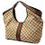 Borsa Tote Gucci Beige Large GG Canvas Web Giglio - vista 2
