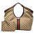 Borsa Tote Gucci Beige Large GG Canvas Web Giglio - vista 7