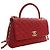 Borsa Chanel Red Small Quilted Caviar Coco Top Handle Bag - vista 12