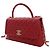 Borsa Chanel Red Small Quilted Caviar Coco Top Handle Bag - vista 13