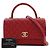Borsa Chanel Red Small Quilted Caviar Coco Top Handle Bag - vista 5