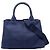 Prada Borsa Tote Small Canvas Canapa Logo Blu