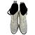 Botas de cano curto com fecho Acne Studios em pele branca texturada - vista 4