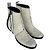 Botas de cano curto com fecho Acne Studios em pele branca texturada - vista 5