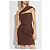 Vestido corset assimétrico de algodão marrom Dsquared2 - vista 3