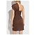Vestido corset assimétrico de algodão marrom Dsquared2 - vista 4