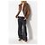 Alexander McQueen Lederjacke in Braun mit Pelzbesatz - Ansicht 2