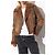 Alexander McQueen Lederjacke in Braun mit Pelzbesatz - Ansicht 3