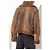 Alexander McQueen Lederjacke in Braun mit Pelzbesatz - Ansicht 4