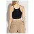 Dsquared2 Schwarzes geripptes Crop Top mit V Ausschnitt - Ansicht 4