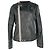 Acne Studios Patchwork Zip-Up Biker Jacket in Black Lamb Leather