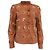 Camisa Sézane Chlo bordada con flores en algodón marrón