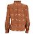 Camisa Sézane Chlo bordada con flores en algodón marrón - vista 4