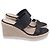 Sandales compensées Stuart Weitzman en raphia noir