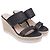 Sandales compensées Stuart Weitzman en raphia noir - vue 3