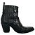 Botines Western Ganni con efecto cocodrilo en piel negra