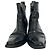Botines Western Ganni con efecto cocodrilo en piel negra - vista 2