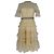 Vestido midi com camadas em tule e renda Needle & Thread em poliéster marfim