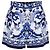 Calções Dolce & Gabbana com estampado Majolica em algodão azul