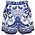 Calções Dolce & Gabbana com estampado Majolica em algodão azul - vista 3