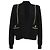 Balmain Rippstrick-Cardigan mit Ketten-Akzent aus schwarzer Wolle