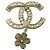 Chanel Brosche Blumen-Design aus goldfarbenem Metall - Ansicht 2