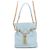 Borsa a tracolla con catena Chanel in pelle d'agnello azzurro