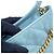 Borsa a tracolla con catena Chanel in pelle d'agnello azzurro - vista 10