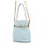 Borsa a tracolla con catena Chanel in pelle d'agnello azzurro - vista 2