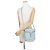 Borsa a tracolla con catena Chanel in pelle d'agnello azzurro - vista 5