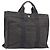 Hermès HERMES Her Line MM Hand Bag Canvas Gray Silver Auth 209346A - Jerrillo