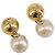 CHANEL Ohrringe Metall Goldfarben Weiß CC Auth 209603 - Jerrillo