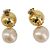 CHANEL Ohrringe Metall Goldfarben Weiß CC Auth 209603 - Jerrillo - Ansicht 3