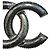 Chanel CC Brosche aus schwarzem Ruthenium Metall