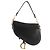 DIOR - Bolsa de ombro Saddle small Dior em couro grão preto - vista 3