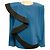 Blusa in seta a maniche lunghe con volant Givenchy Teal Blue / Black