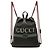 Zaino in pelle con logo Gucci nero e coulisse