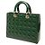 Borsa Lady Dior Large in pelle laccata Cannage Verde - vista 2