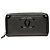 Portafoglio lungo con zip Chanel CC Caviar e Patent Nero