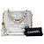 Silberne Chanel CC gesteppte Metallic-Lammleder Binocular Bag mit Quasten - Ansicht 10