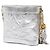 Silberne Chanel CC gesteppte Metallic-Lammleder Binocular Bag mit Quasten - Ansicht 2