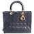 Christian Dior Lady Dior Large Cannage Leather 2Way Handbag in Black
