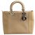 Borsa Christian Dior Lady Dior in pelle x canvas beige