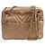 Borsa a tracolla Chanel Chevron in pelle con catena, Beige