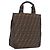 Fendi Borsa Tote Zucca Tela Marrone e Nero