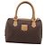 Céline Macadam Canvas Boston Bag Braun Leder