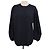 Camicia Christian Dior in misto cotone blu navy con maniche a palloncino