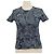 T-shirt Etro azul marinho e branco em algodão com estampado bandana