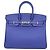 Hermès mala Birkin 25 Hermes em couro Novillo Blue Electric com hardware Palladium