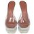 Sandali platform Amina Muaddi Clear PVC Dalida 140